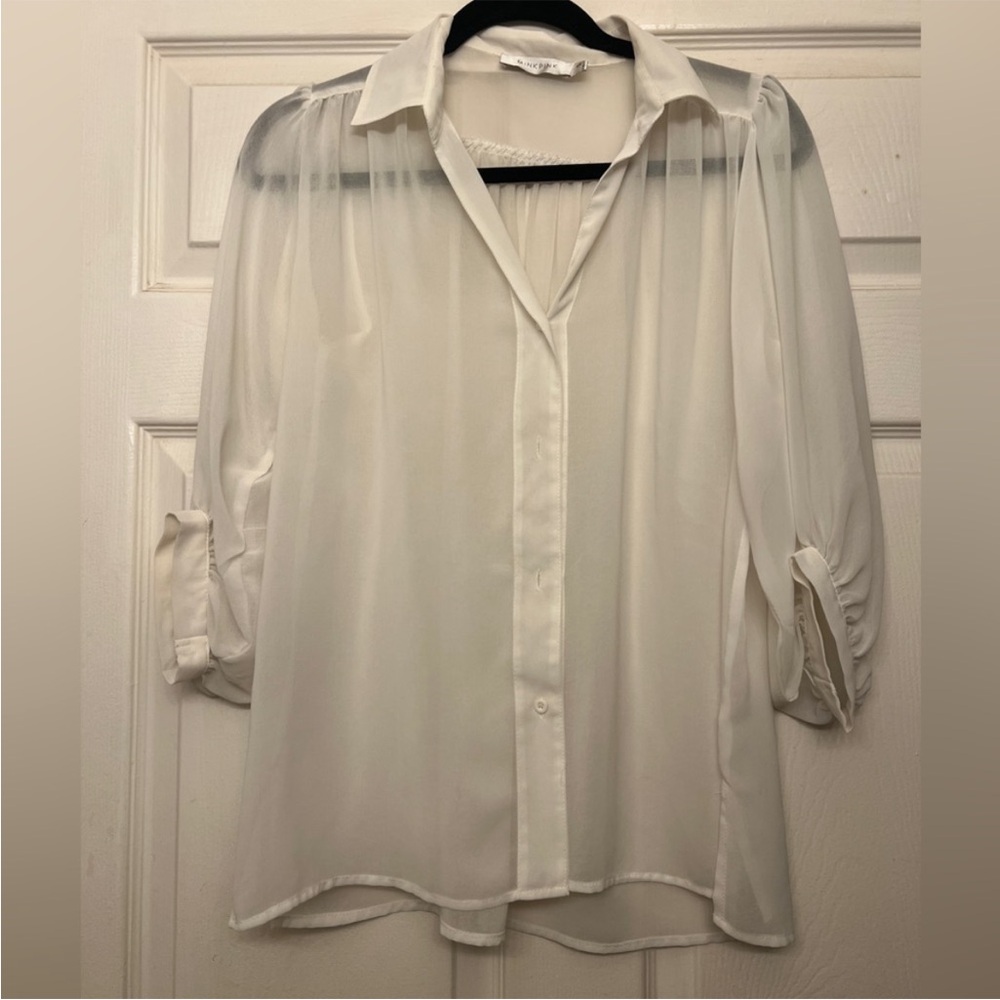 MINKPINK Sheer White Blouse